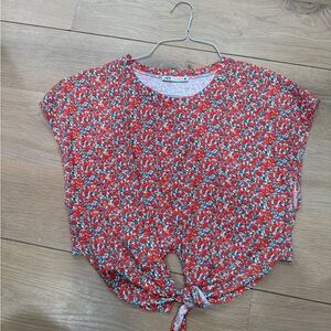 Zara Floral Tie-Front Top